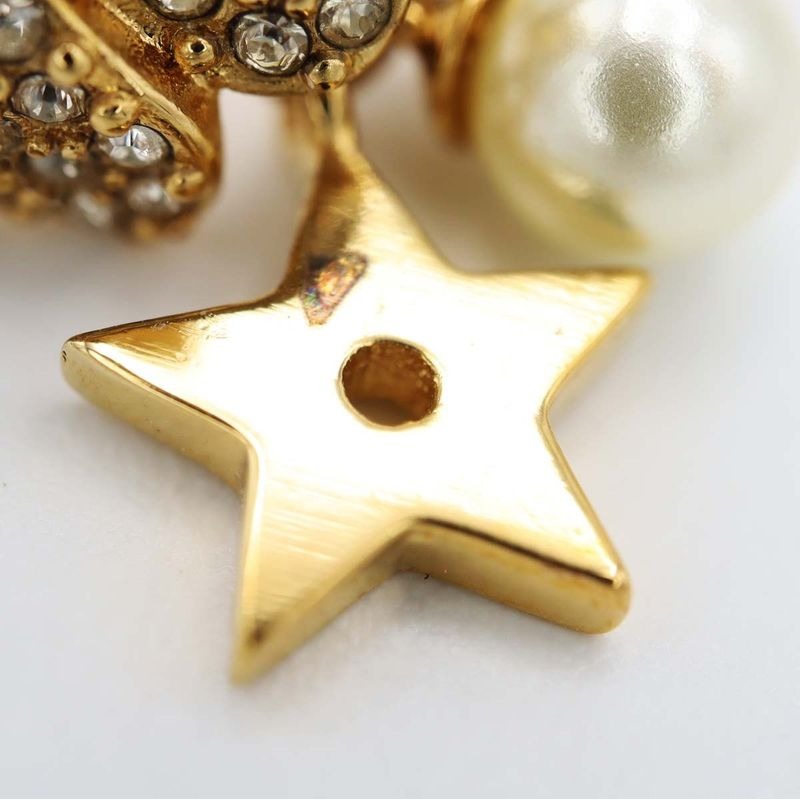 Christian Dior Ring D-clover Clover Star Resin Pearl Size L 13.5 — view 2