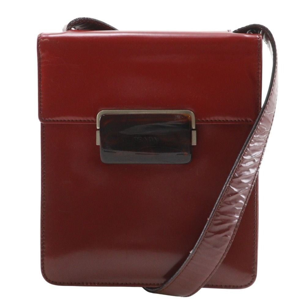 Prada Gradient Enamel Red Shoulder Bag