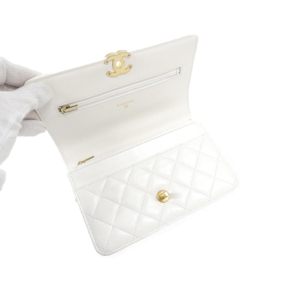 Chanel Ap2289 Chain White Wallet — view 6