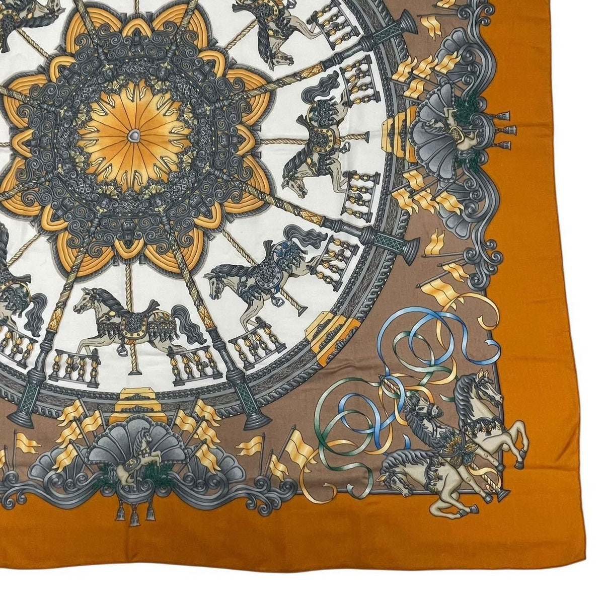 Hermes Carre 140 Scarf Cashmere Silk Luna Park Amusement Merry Go Land — view 5