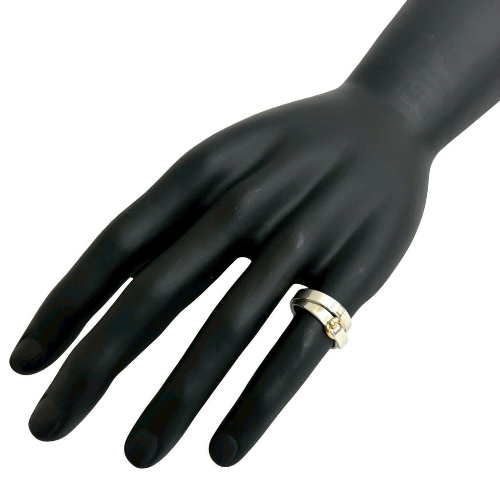 Hermes Double Tour 18K Gold Ring Silver — view 2