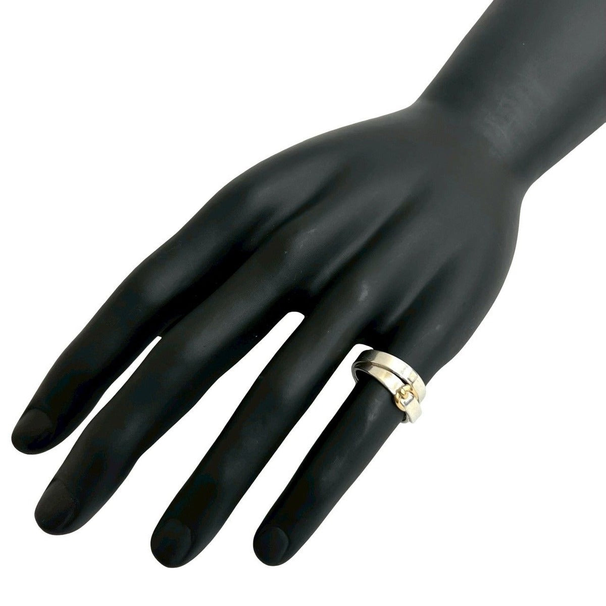 Hermes Double Tour 18K Gold Ring Silver — view 2