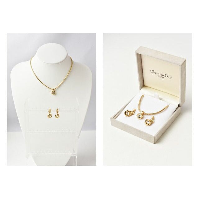 Christian Dior Necklace Earrings Set Vintage Pendant Accessories — view 8
