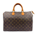 Louis Vuitton Speedy 35 Monogram Leather Brown Light Handbag Gold