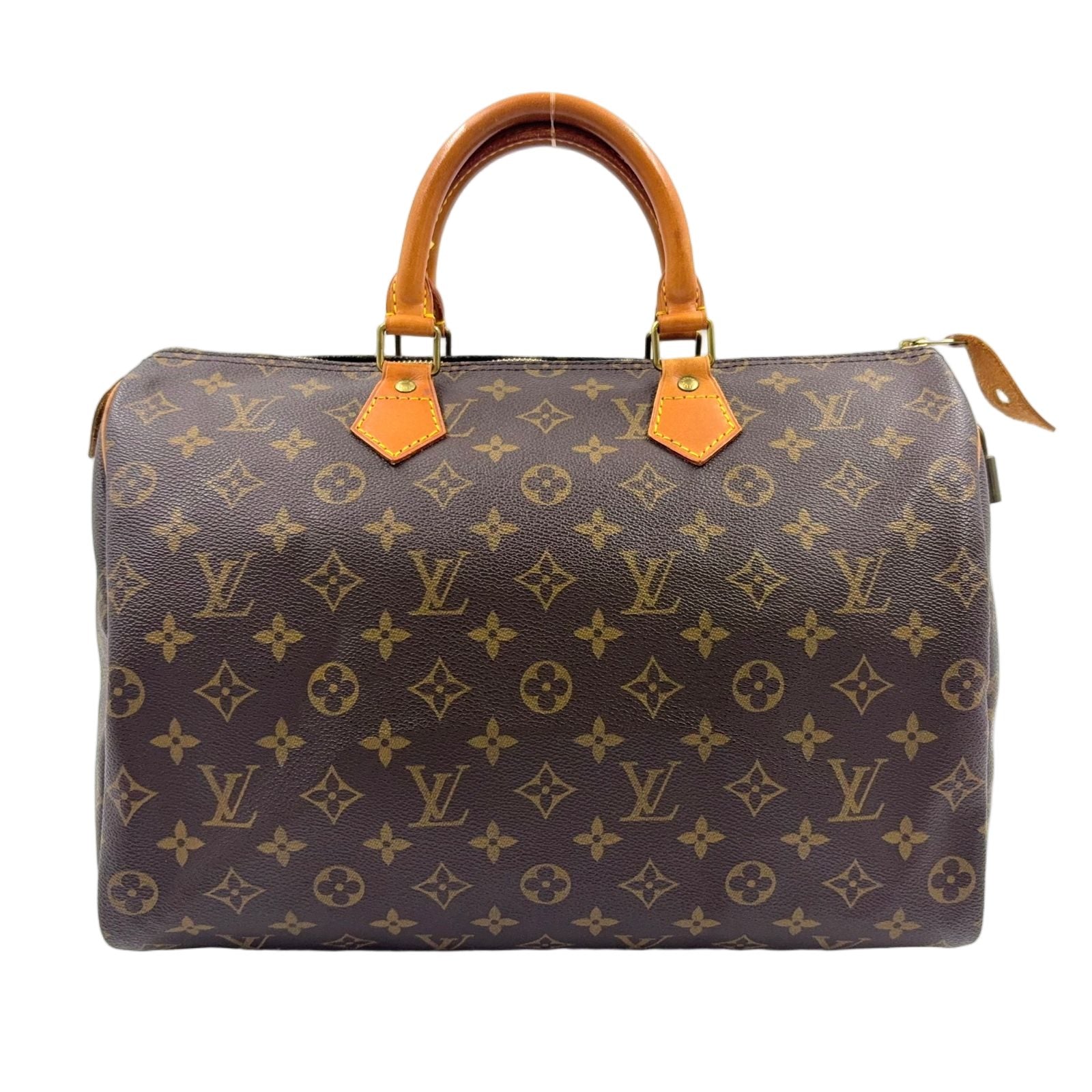 Louis Vuitton Speedy 35 Monogram Leather Brown Light Handbag Gold