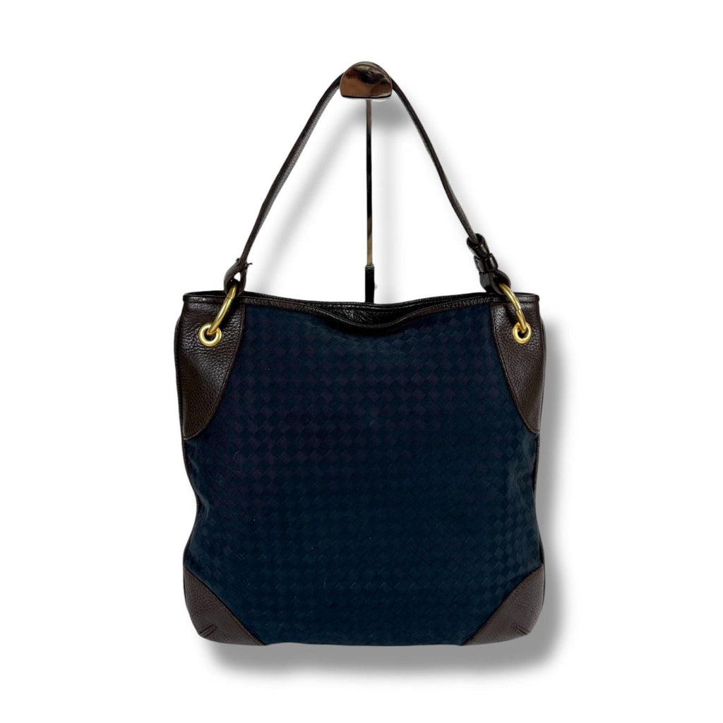 Bottega Veneta One Shoulder Bag Navy Intrecciato Pattern Leather — view 2