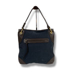 Bottega Veneta One Shoulder Bag Navy Intrecciato Pattern Leather
