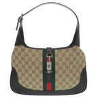 Gucci GG Canvas Jackie Sherry One Leather Brown Beige Black — view 2
