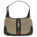 Gucci GG Canvas Jackie Sherry One Leather Brown Beige Black