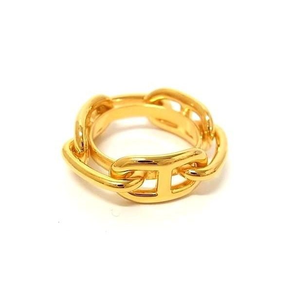 Hermes Chaine D'ancre Lucade Legato Scarf Ring Closure Gold