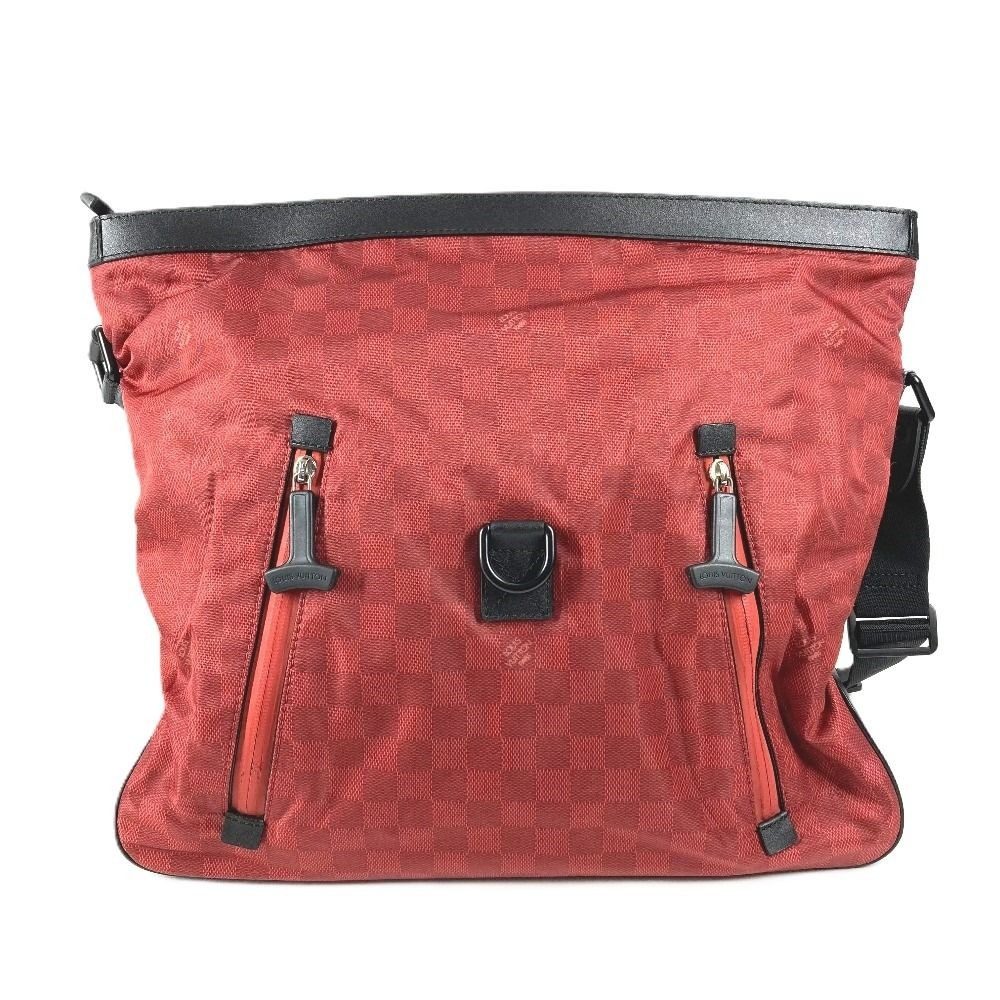 Louis Vuitton Shoulder Bag Sora No Leather Nylon Red