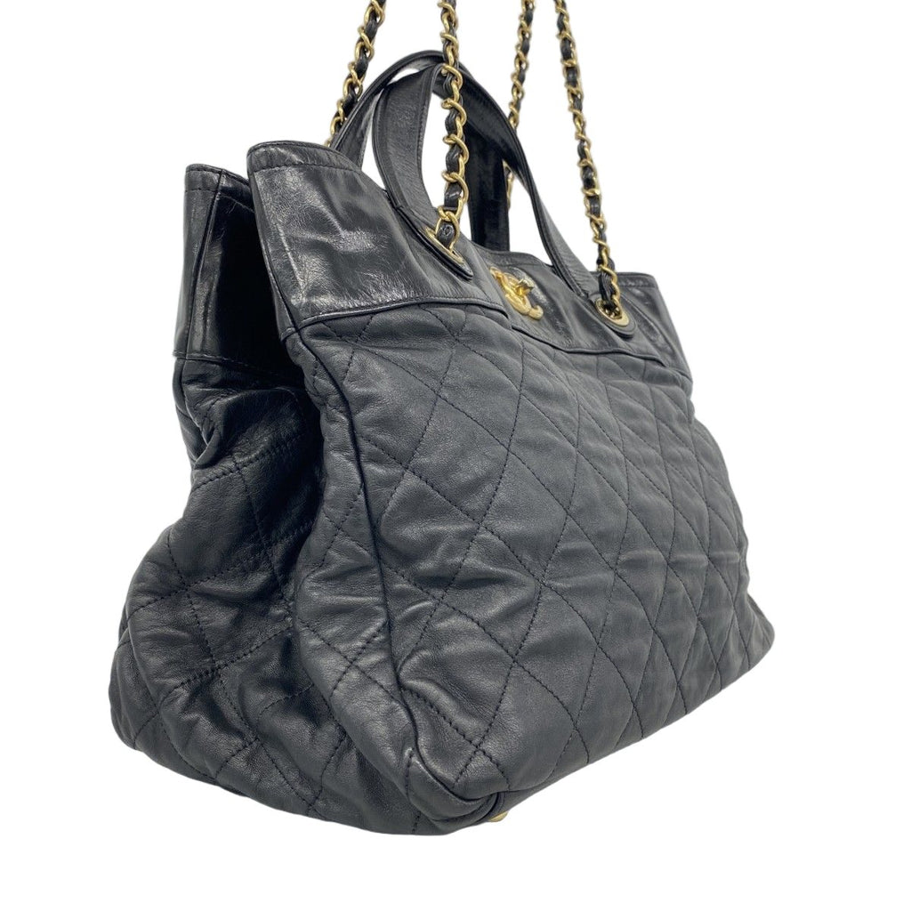 Chanel Handbag Quilted in the Mix Leather Black Gold 2-Way — view 2