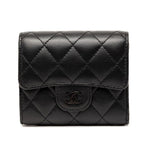 Chanel CC Logo Quilted Black Lambskin