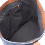 Fendi Tote FF Shopping Denim Blue Brown Canvas — view 3