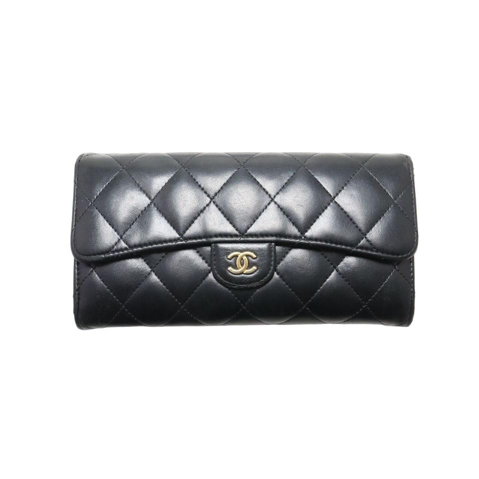 Chanel Quilted GD Leather Bifold Wallet