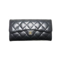 Chanel Quilted GD Leather Bifold Wallet