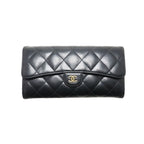 Chanel Quilted GD Leather Bifold Wallet