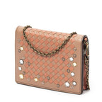 Bottega Veneta Chain Wallet Orange Light Brown Intrecciato Leather — view 2