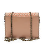 Bottega Veneta Chain Wallet Orange Light Brown Intrecciato Leather — view 5