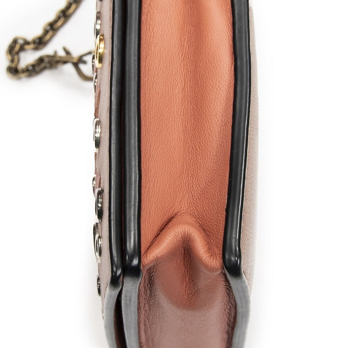 Bottega Veneta Chain Wallet Orange Light Brown Intrecciato Leather — view 8