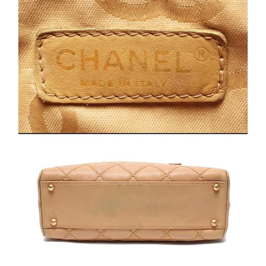 Chanel Handbag Gold Lambskin Wild Stitch — view 4