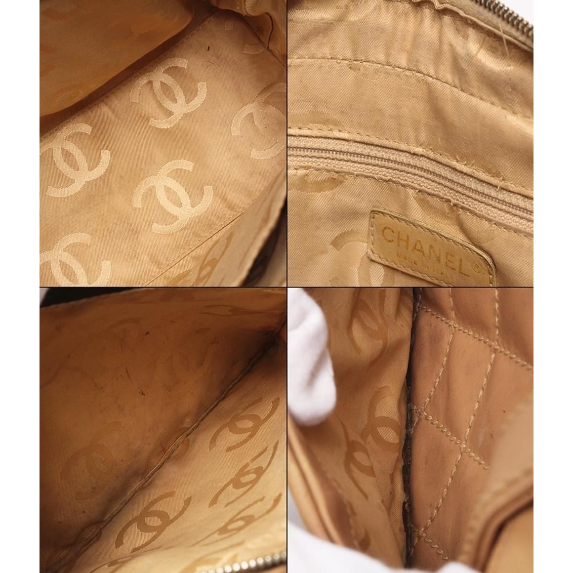 Chanel Handbag Gold Lambskin Wild Stitch — view 8