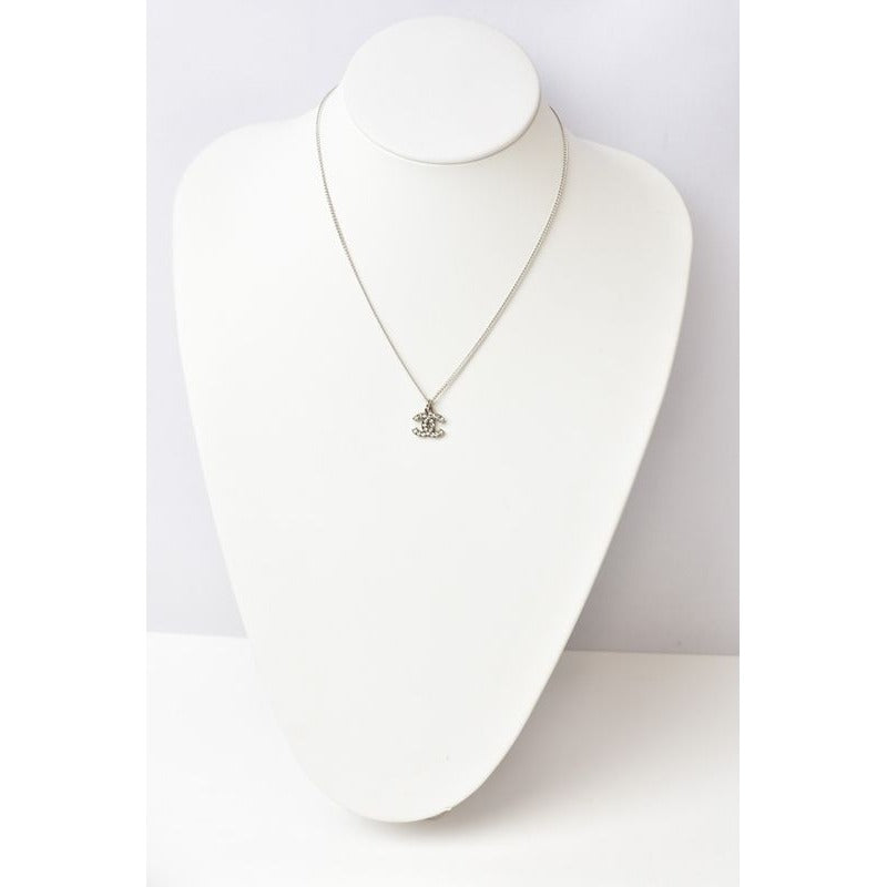 Chanel Coco Mark CC Rhinestone Silver White — view 2