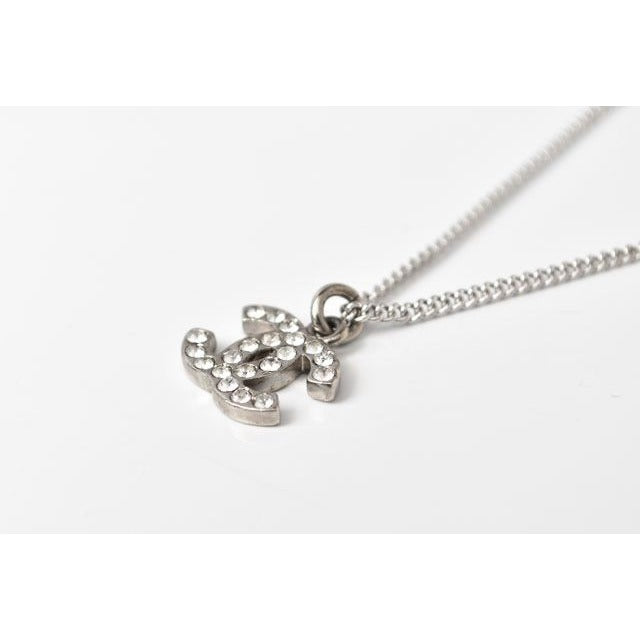 Chanel Coco Mark CC Rhinestone Silver White — view 4
