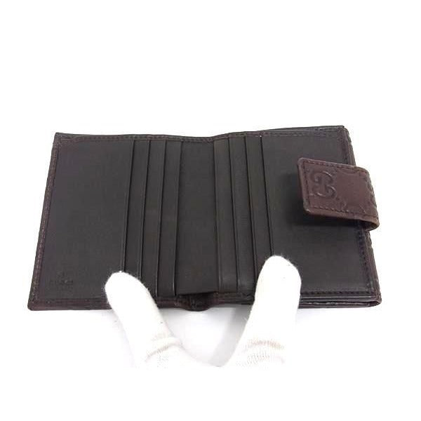 Gucci Bifold Wallet Guccissima 1147 Brown Leather Gold Hardware — view 3