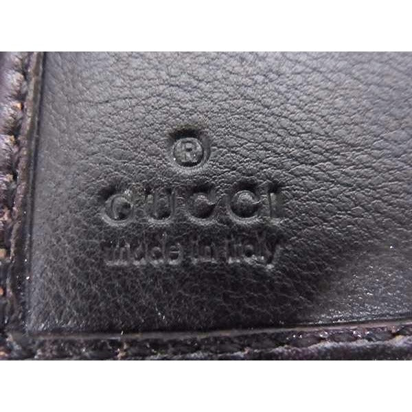 Gucci Bifold Wallet Guccissima 1147 Brown Leather Gold Hardware — view 6