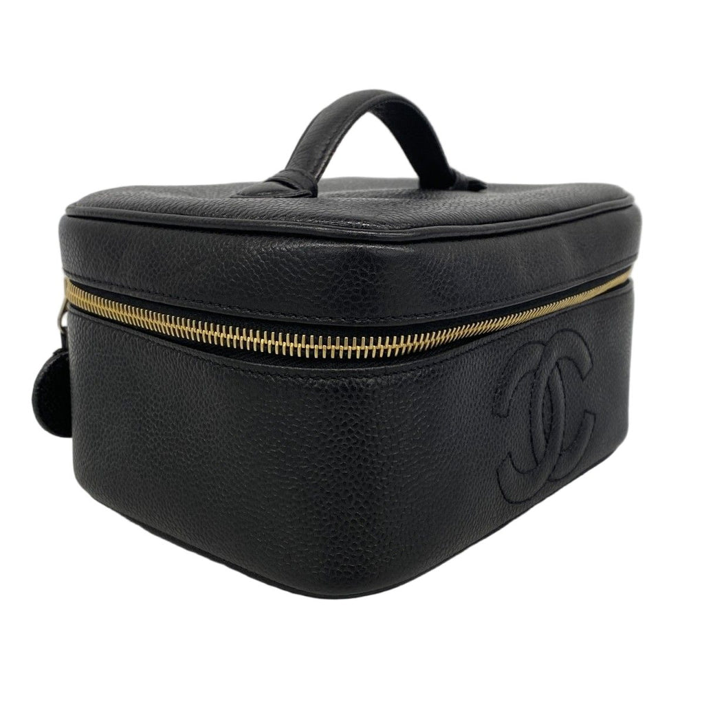 Chanel Vanity Bag Caviar Leather Black Gold — view 2