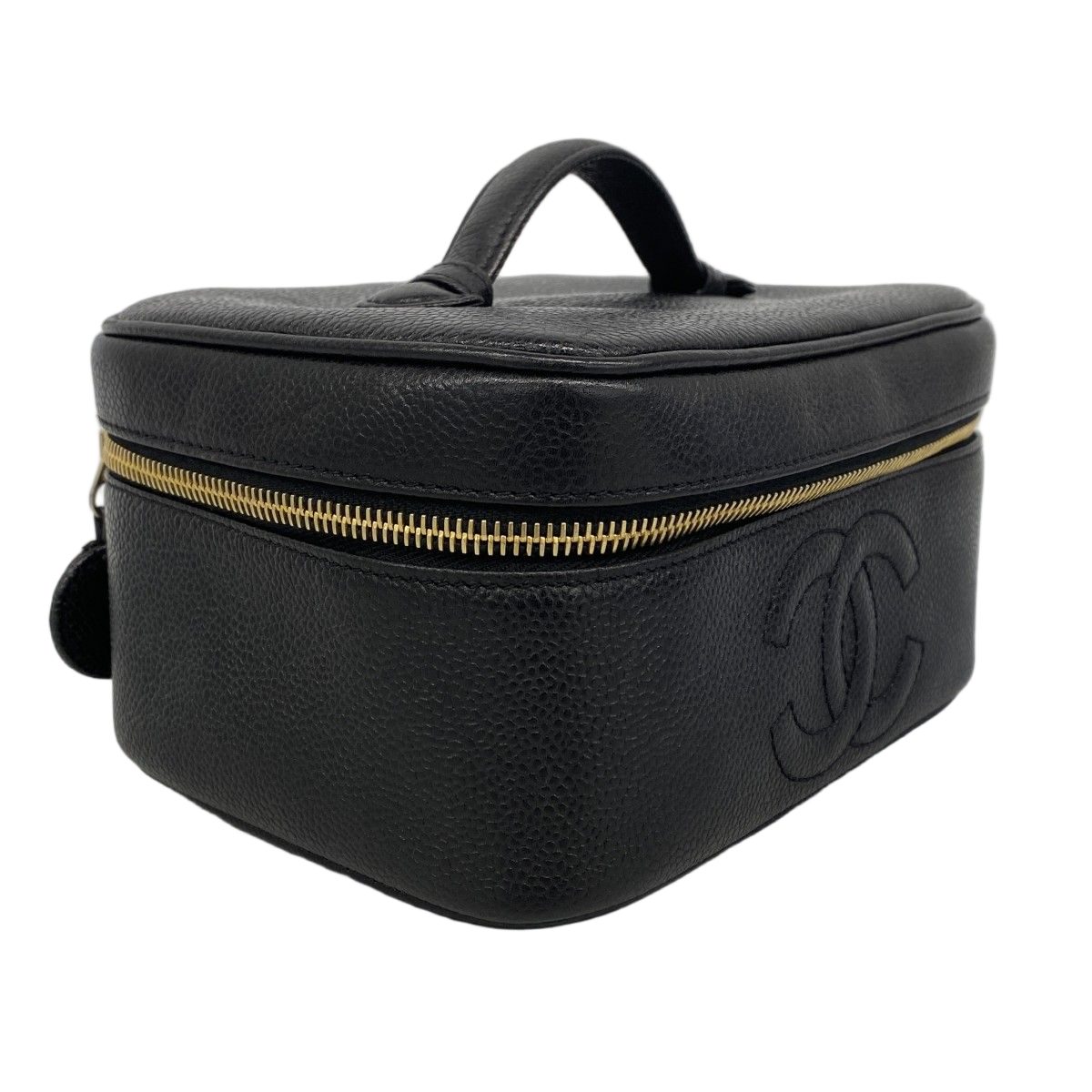 Chanel Vanity Bag Caviar Leather Black Gold — view 2