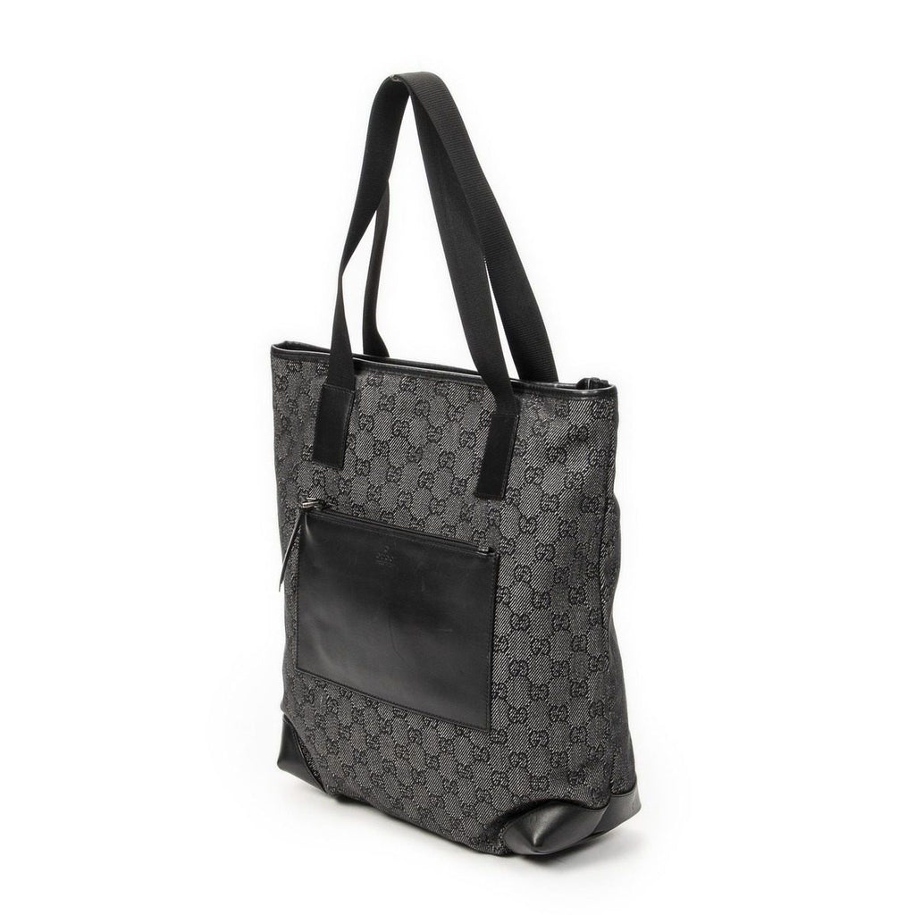 Gucci Vertical Black GG Denim Canvas Messenger Bag — view 2