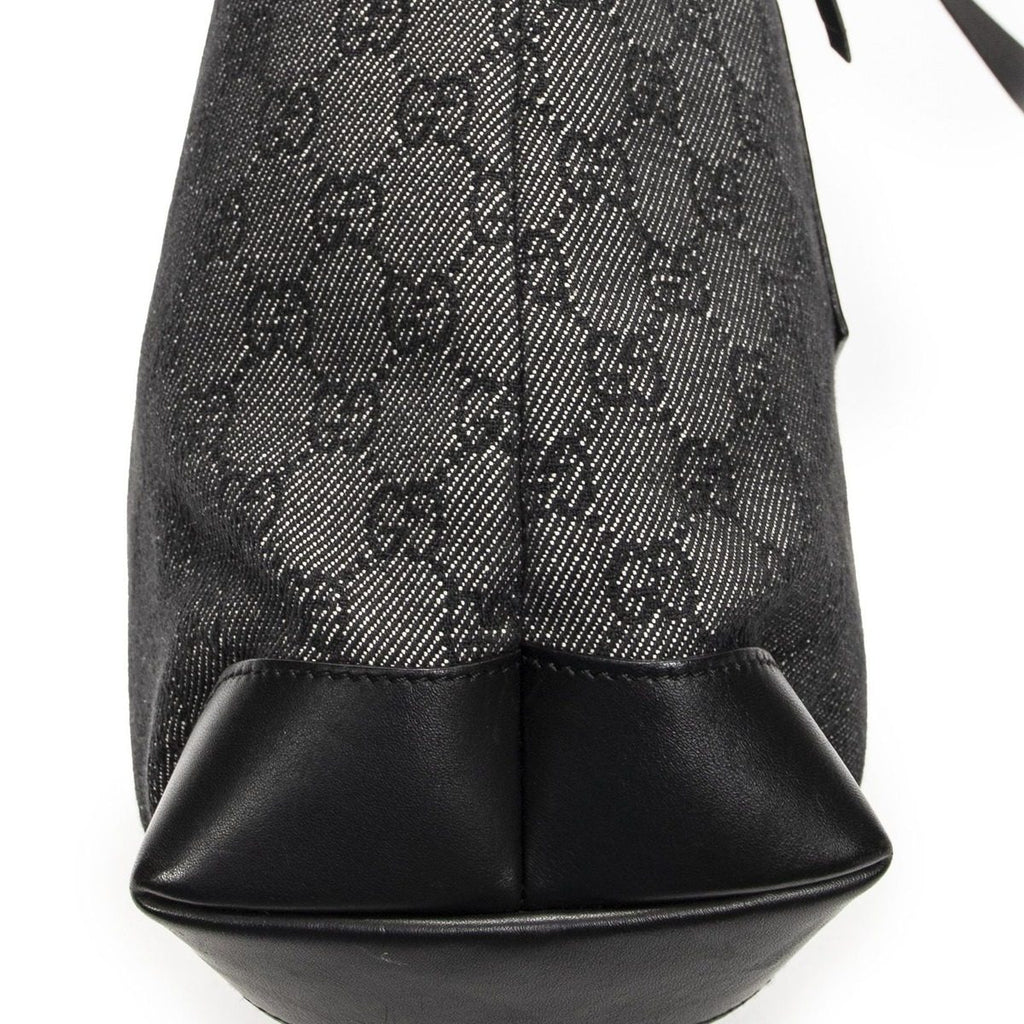 Gucci Vertical Black GG Denim Canvas Messenger Bag — view 7