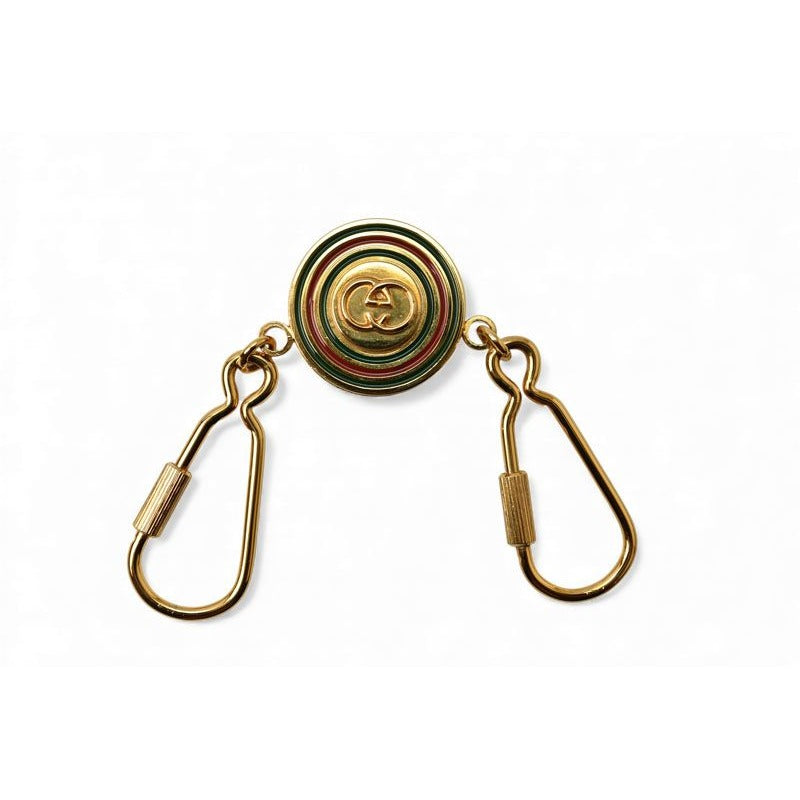 Gucci Key Ring Holder Vintage Gold Sherry Line GG Logo — view 4