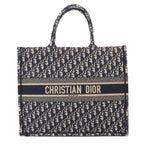 Dior Oblique Book Tote Large Canvas Navy