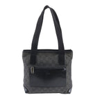 Gucci GG Canvas Leather Tote Shoulder Hand Black