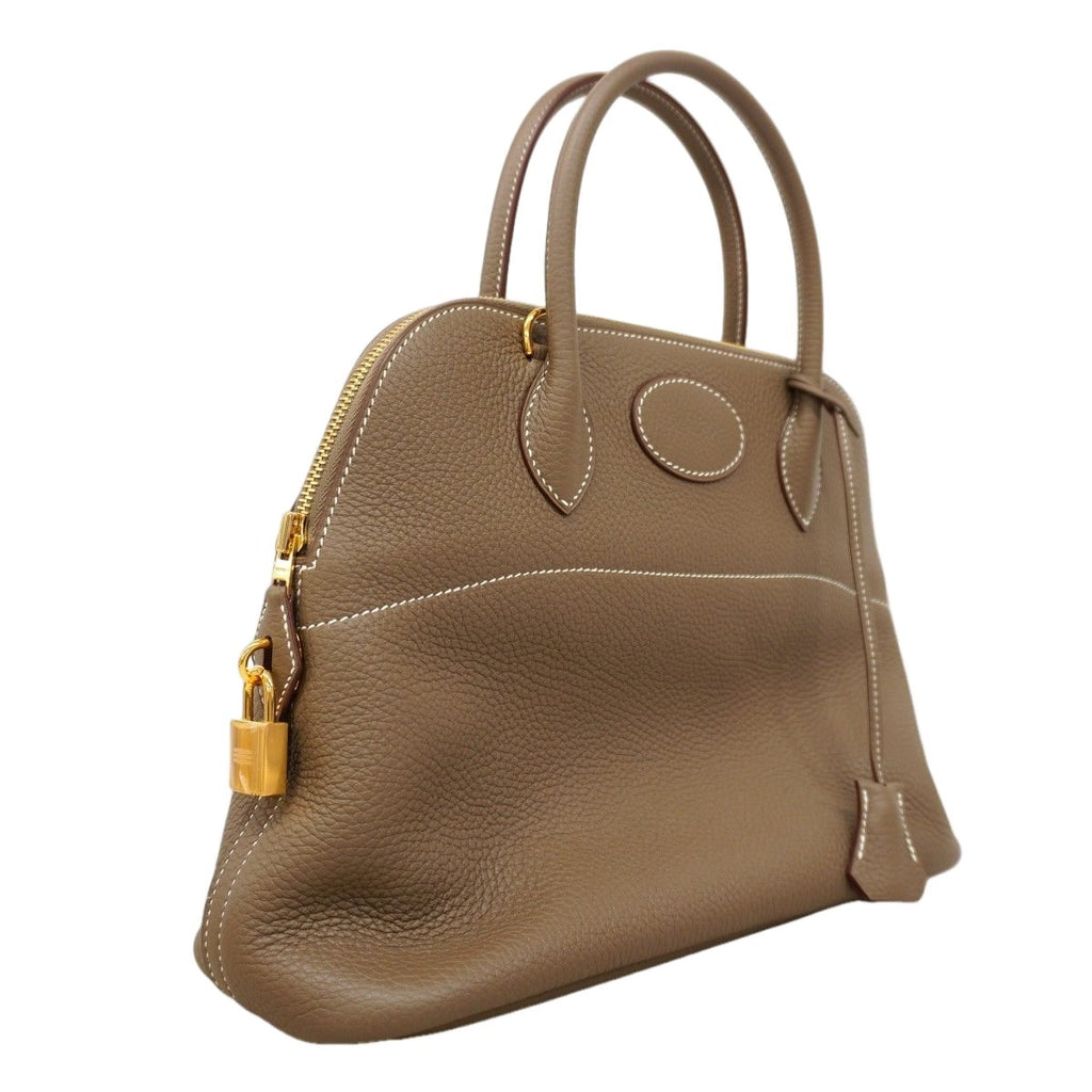 Hermes Handbag Bolide 31 Taurillon Etoupe Gold — view 2