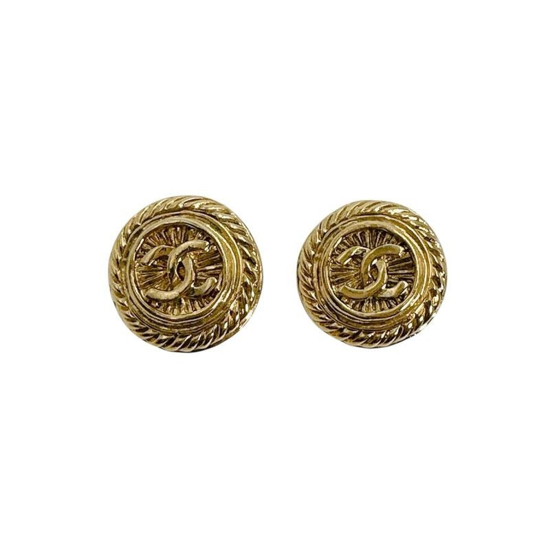 Chanel Vintage Large Coco Mark Earrings — view 2