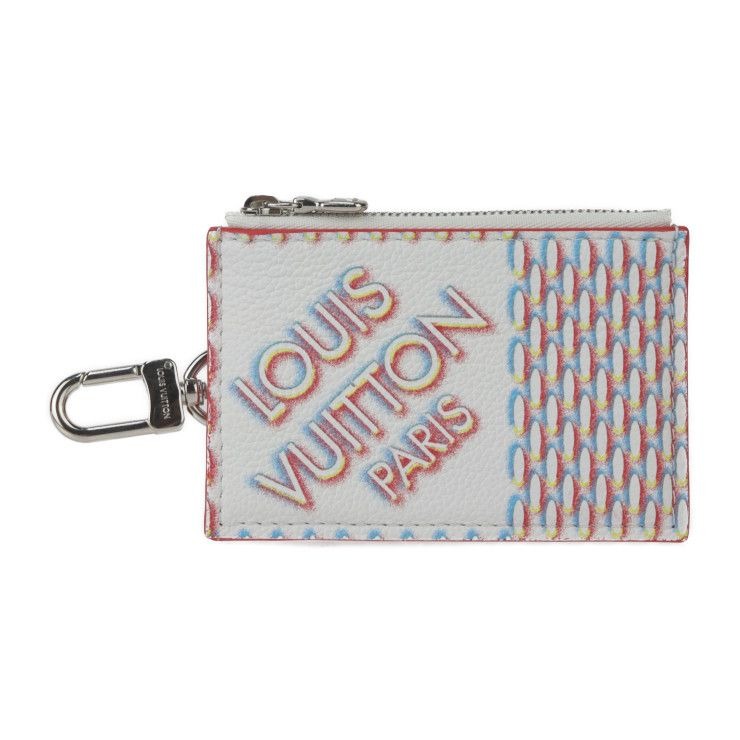 Louis Vuitton Double Zipped Card Holder Coin Case Leather Bronze White — view 2