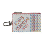 Louis Vuitton Double Zipped Card Holder Coin Case Leather Bronze White — view 2