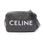 Celine Shoulder Bag Triomphe Medium Messenger Black Coated