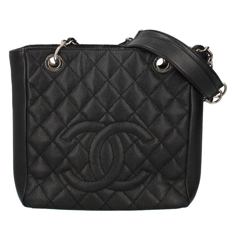 Chanel Petite Shopping Tote PST Caviar Leather Black