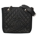 Chanel Petite Shopping Tote PST Caviar Leather Black