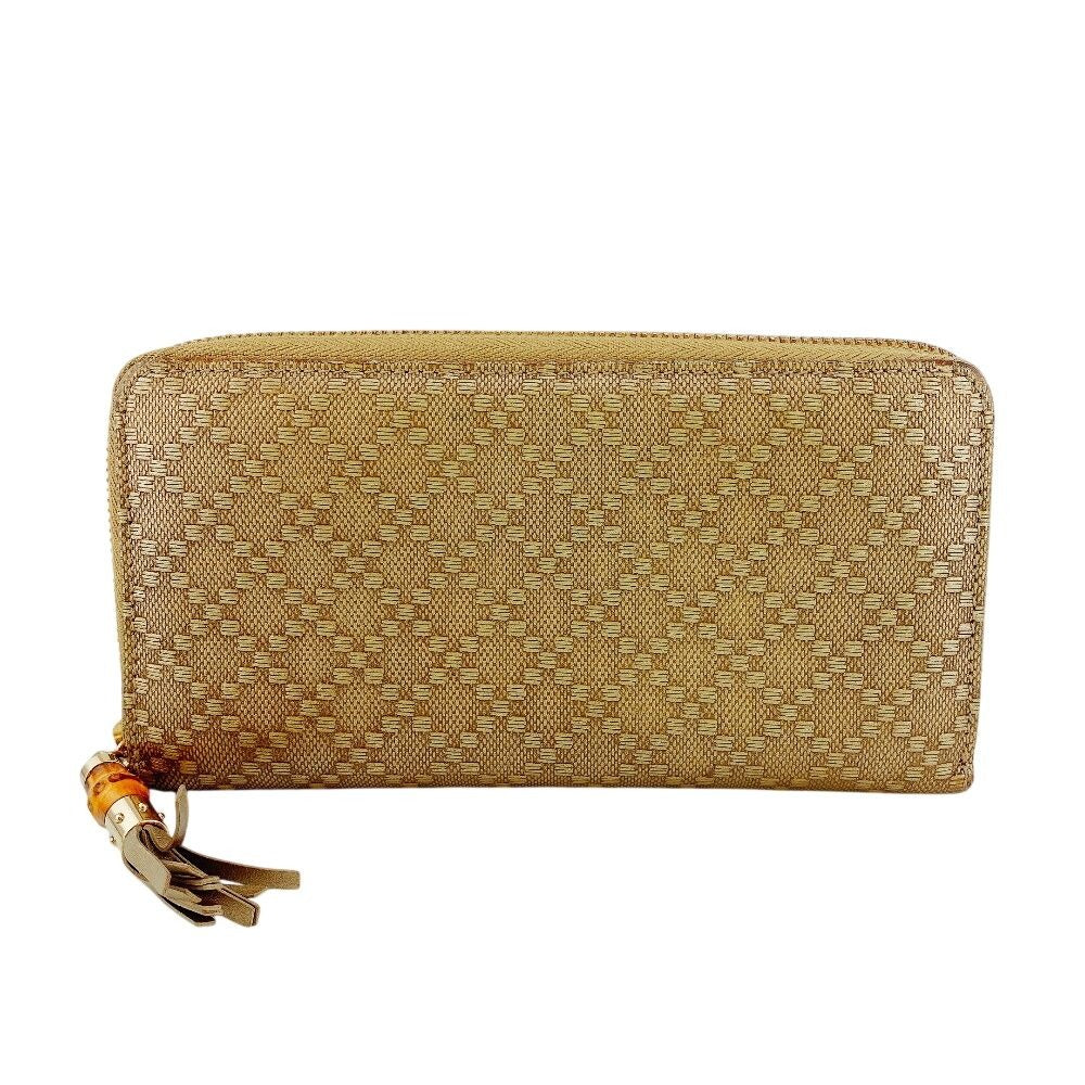 Gucci Bamboo Tassel Diamante Leather Wallet Gold