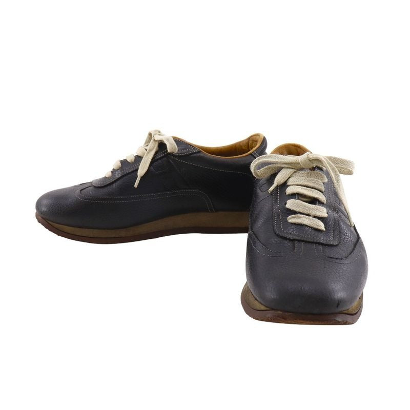 Hermes Quick H Logo Leather Black Sneakers