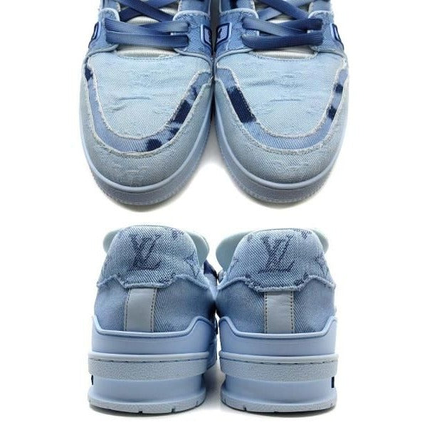 Louis Vuitton Trainer Line Monogram Denim Bleached Sneakers — view 8