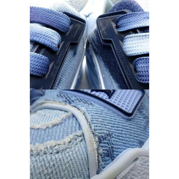 Louis Vuitton Trainer Line Monogram Denim Bleached Sneakers — view 9