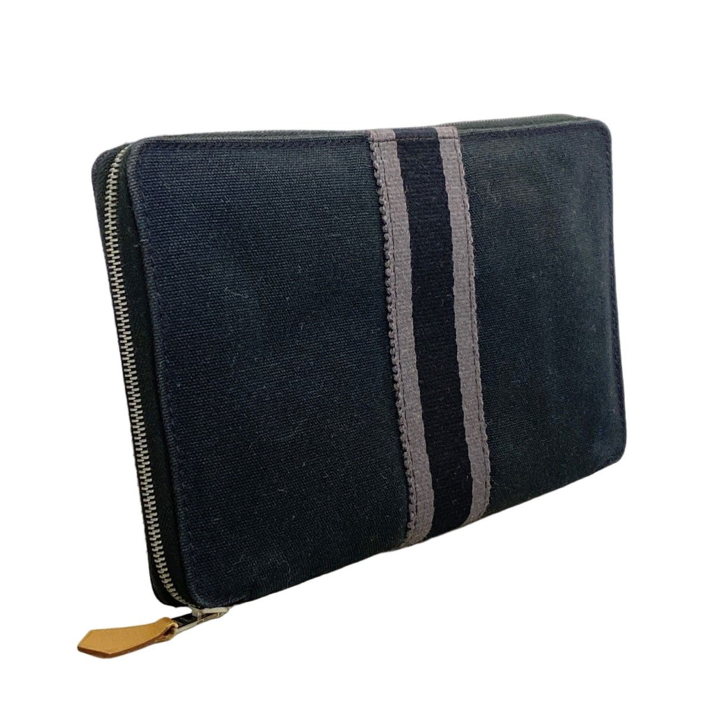 Hermes Wallet Fourre Tout GM Canvas Black Silver Tote — view 2