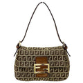 Fendi Bag Handbag Zucchino Canvas Brown Mini Micro Small